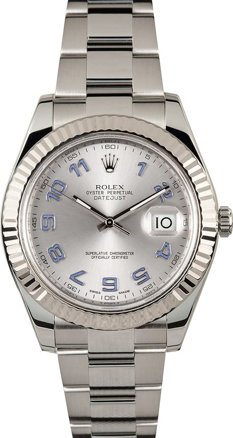 steel rolex datejust arabic numerals|pre owned Rolex 116334.